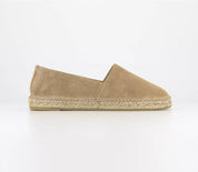 Tan Suede Slip On Espadrilles