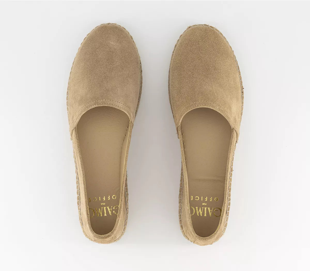 Tan Suede Slip On Espadrilles