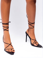 Otti Black PU Heels