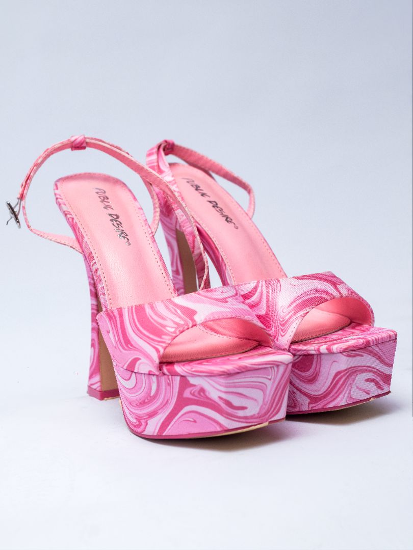 Truce Pink Print Heels