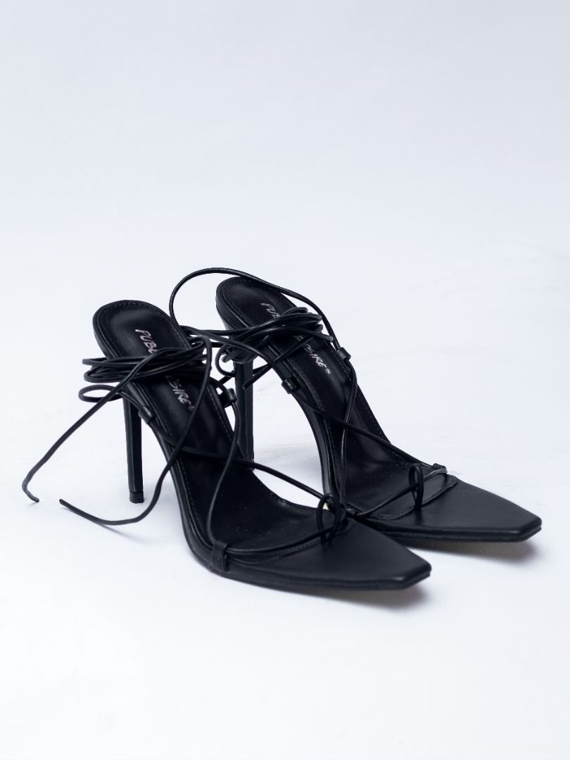 Otti Black PU Heels