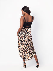 Leopard Slinky Cut Out Skirt