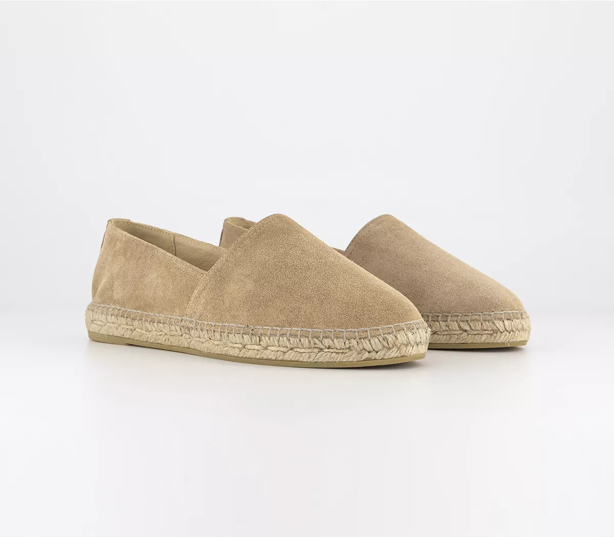 Tan Suede Slip On Espadrilles