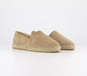 Tan Suede Slip On Espadrilles
