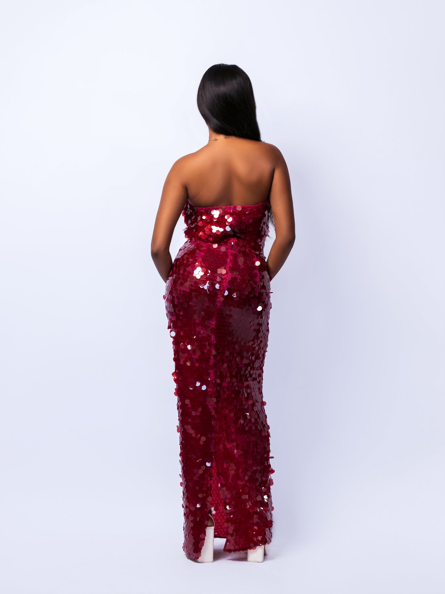 Red Sequin Maxi Dress