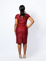 Tinsel Shift Red Dress
