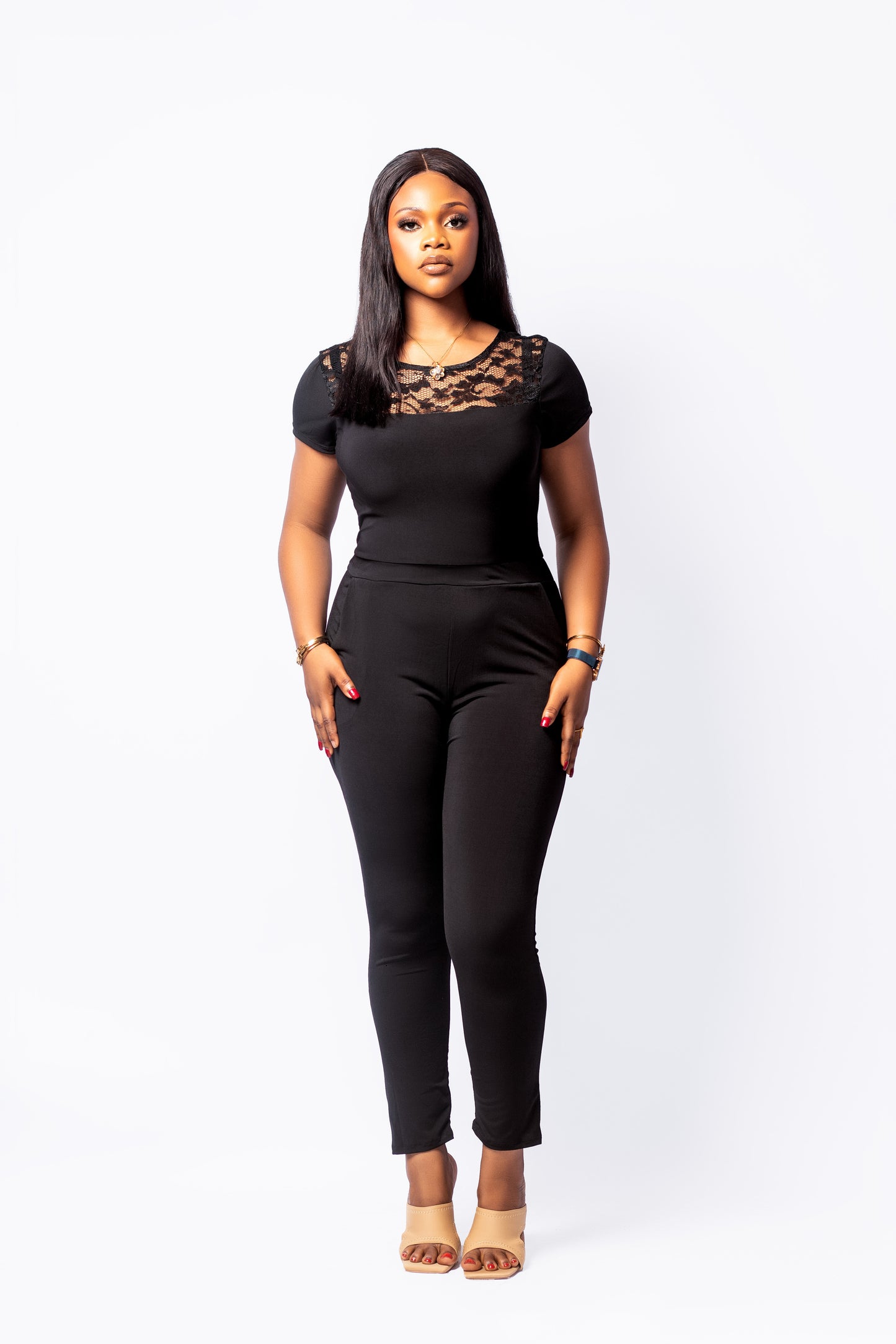 Black Short Sleeve Jumpsuit