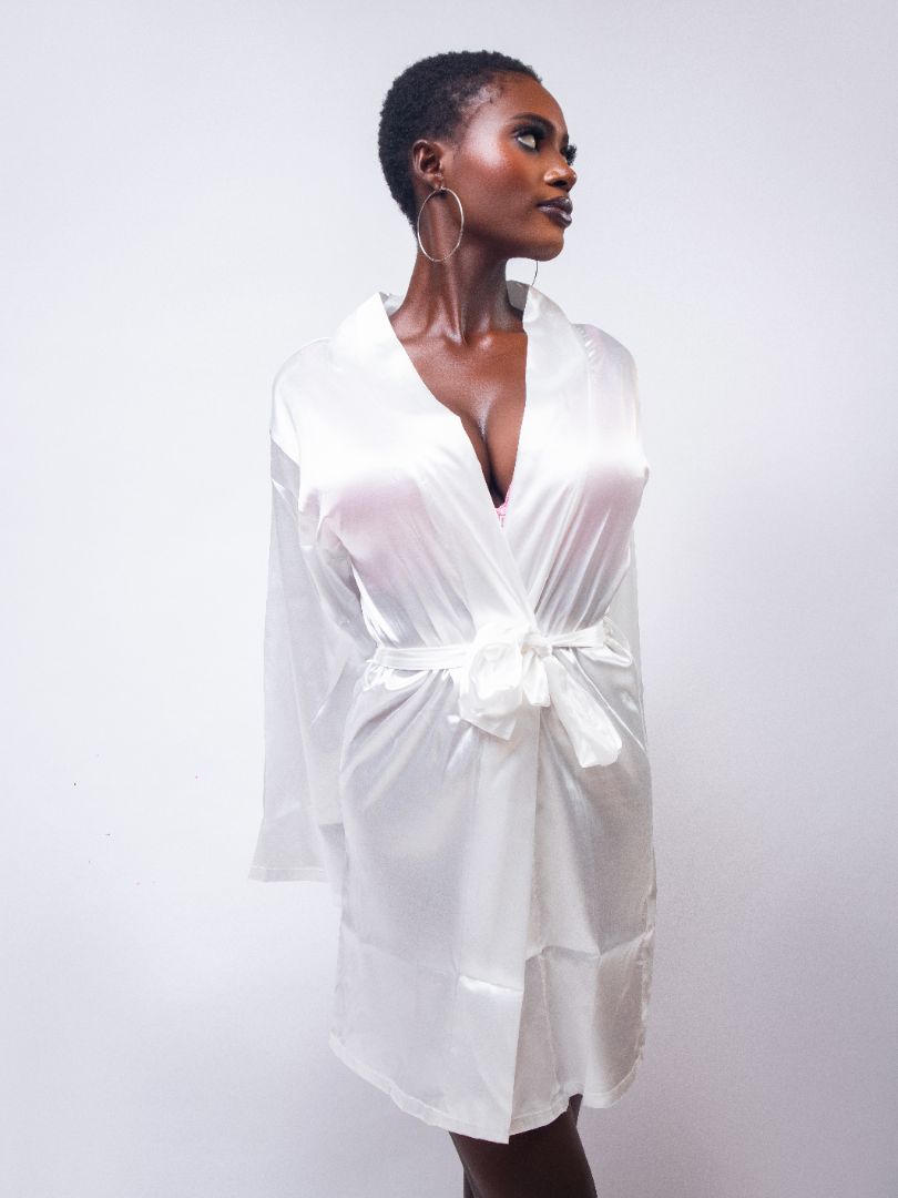 White Satin Robe