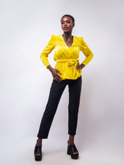 Yellow Velvet Top
